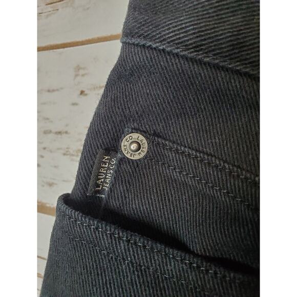 Lauren Ralph Lauren Womens Jeans 10 Black Straight‎ Leg Mid Rise Straight Cotton - Picture 5 of 11